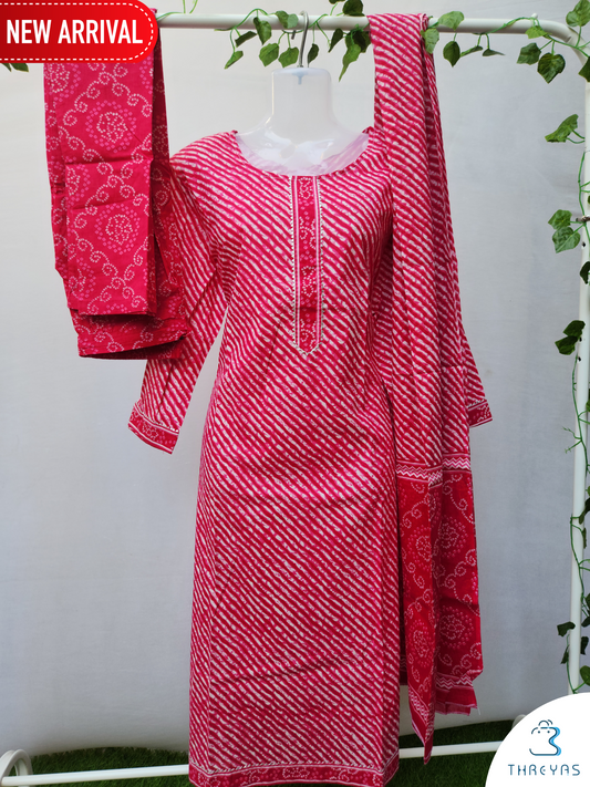 Pink Cotton kurthis Set for women  | Stylish Kurthis & Kurtis Sets for Women |  Threyas