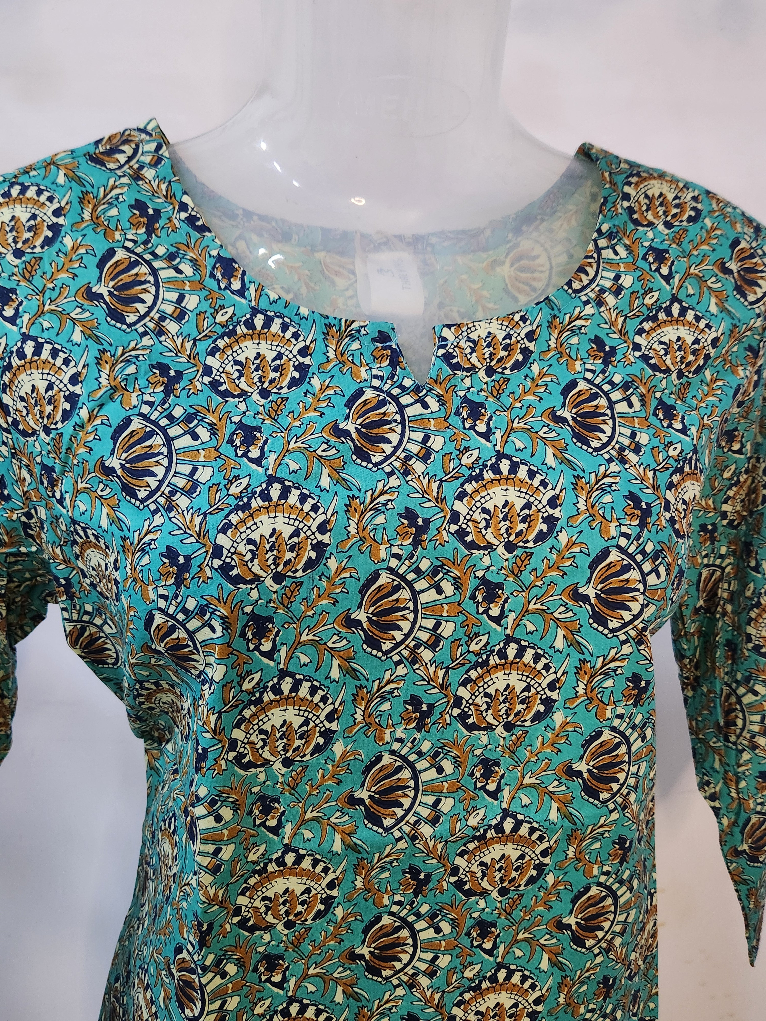 Green Cotton Short Kurti for women | Stylish Kurthis & Kurtis Sets for Women | Threyas