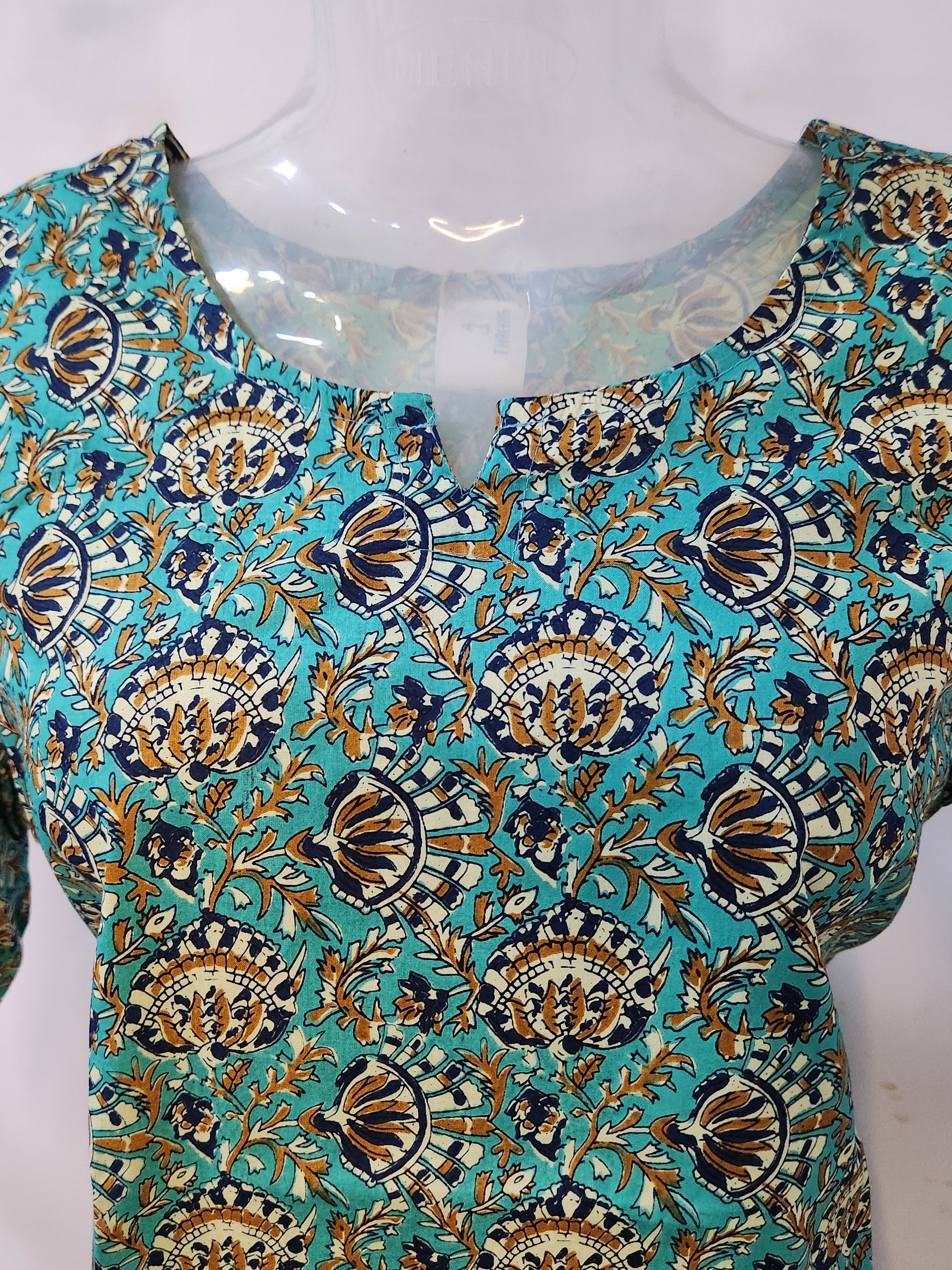 Green Cotton Short Kurti for women | Stylish Kurthis & Kurtis Sets for Women | Threyas
