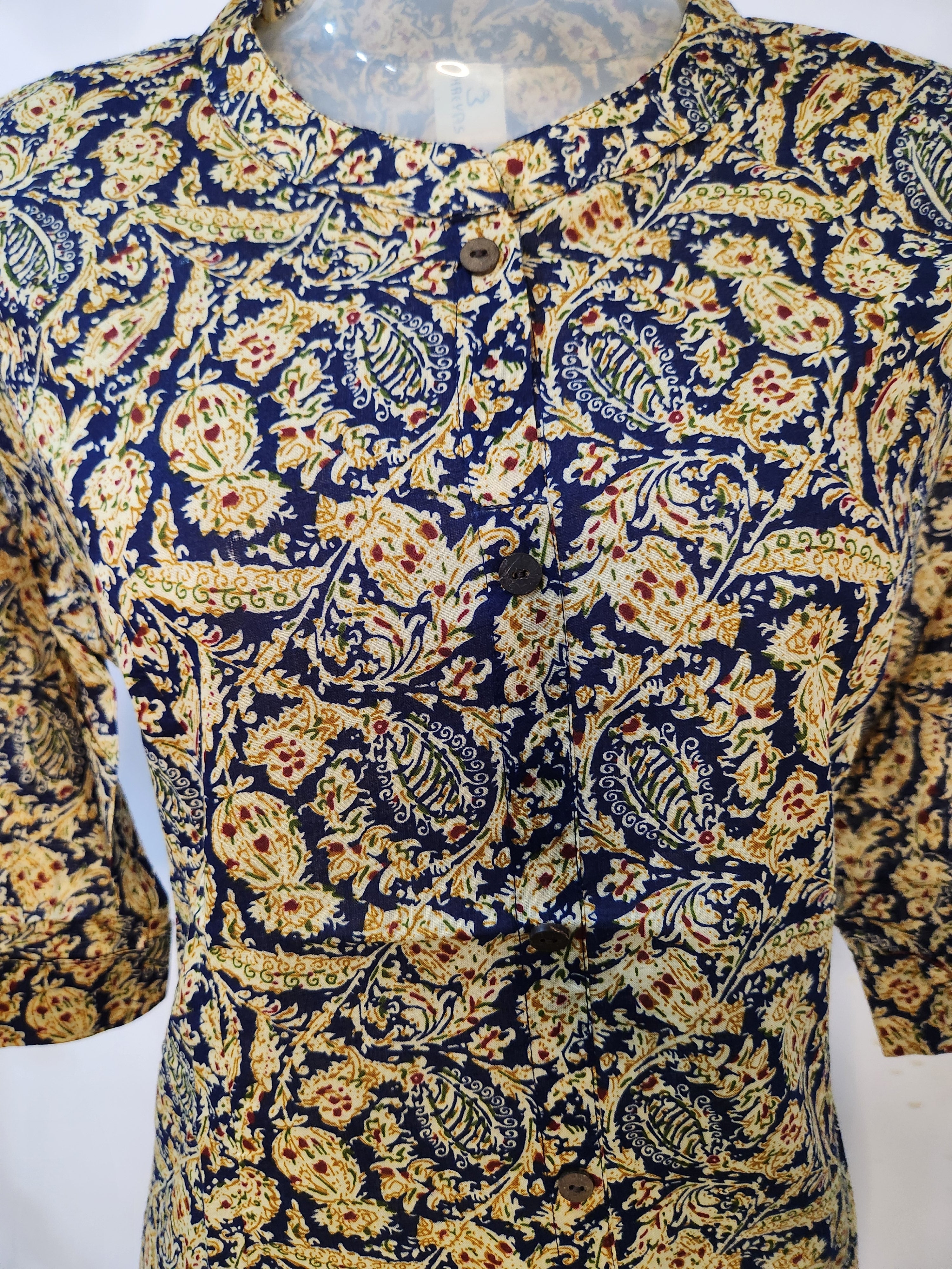 Blue Paisely Printed A-Line Kurti for women | Stylish Kurthis & Kurtis Sets for Women | Threyas