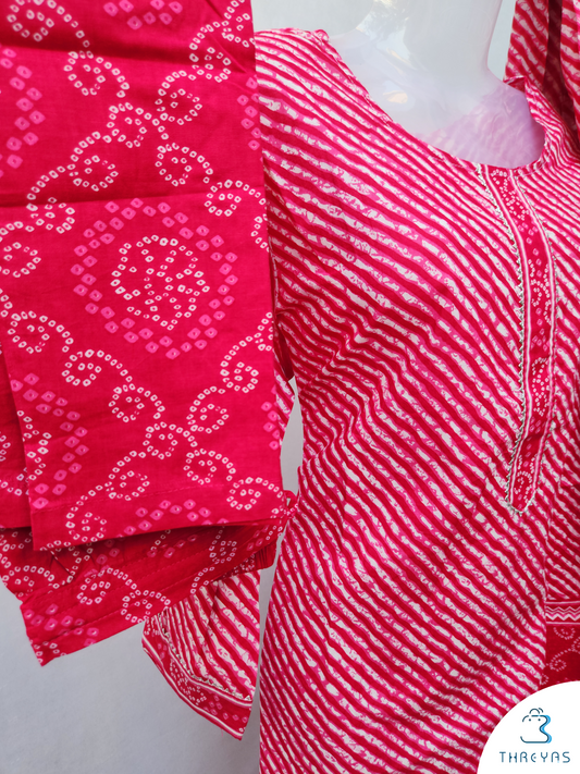 Pink Cotton kurthis Set for women  | Stylish Kurthis & Kurtis Sets for Women |  Threyas