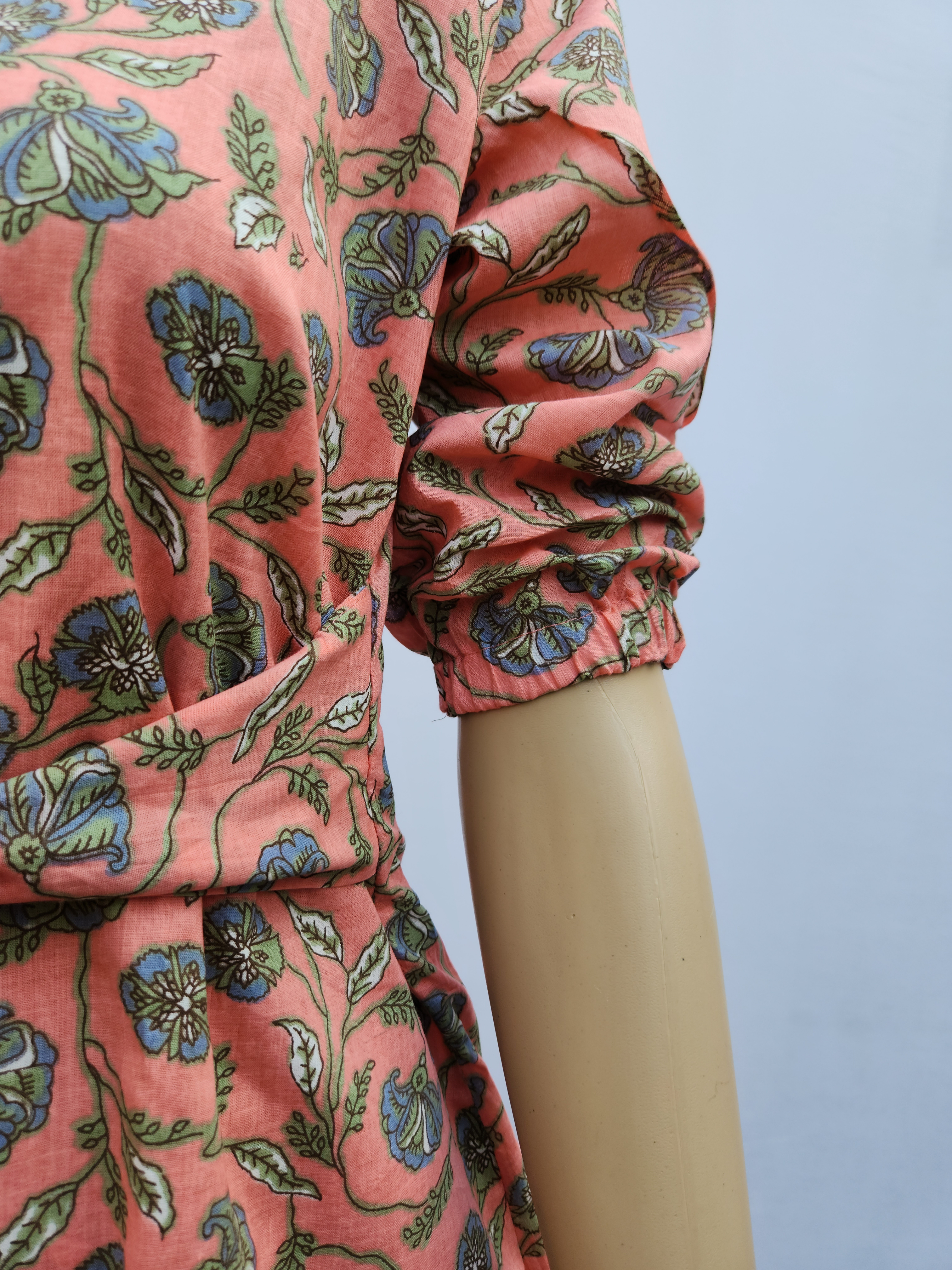 Pink Pure Cotton Hand Block Printed Co-Ord Kurthis Set with Front tie-ups for women | Stylish Kurthis & Kurtis Sets for Women | Threyas