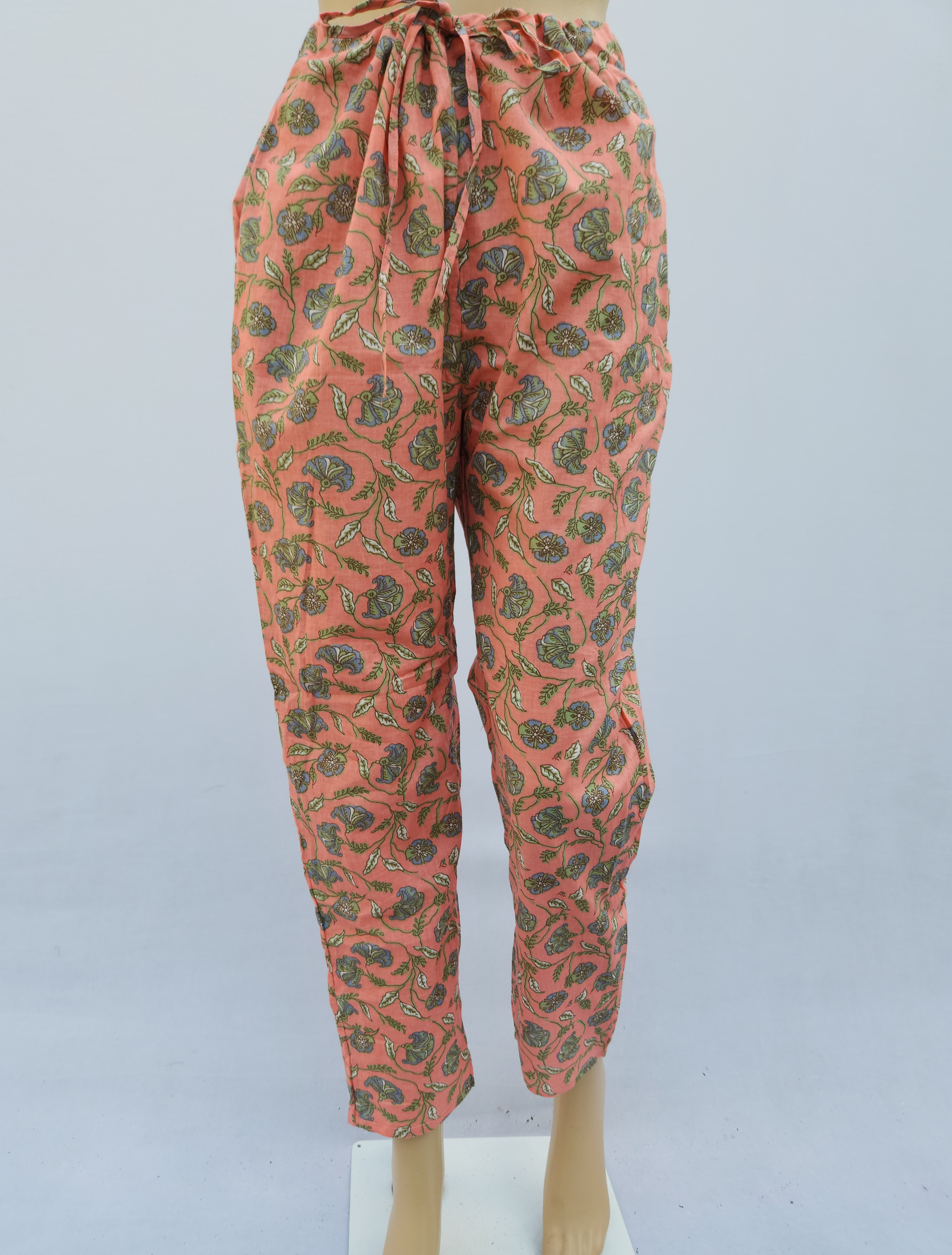 Pink Pure Cotton Hand Block Printed Co-Ord Kurthis Set with Front tie-ups for women | Stylish Kurthis & Kurtis Sets for Women | Threyas