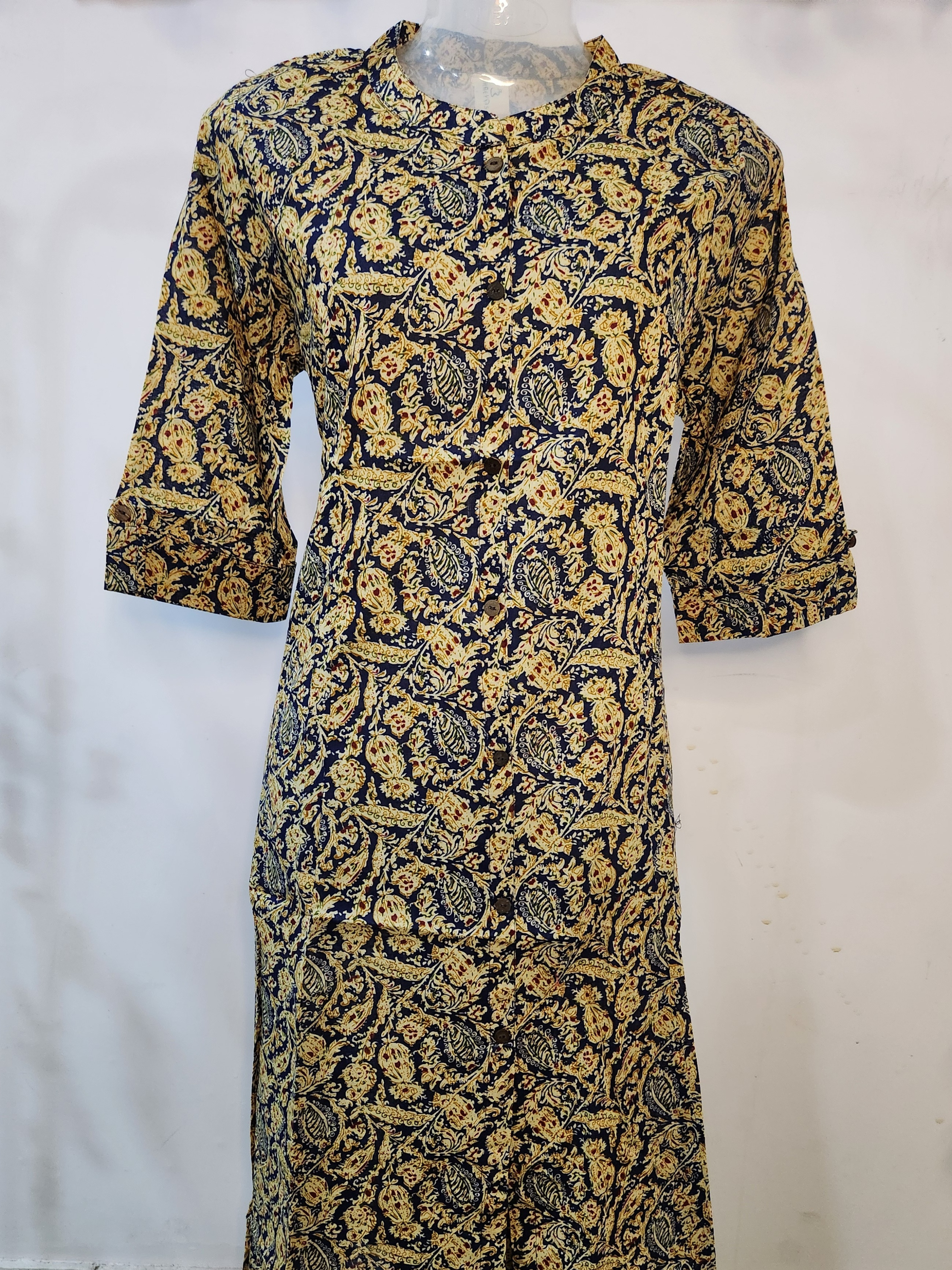 Blue Paisely Printed A-Line Kurti for women | Stylish Kurthis & Kurtis Sets for Women | Threyas