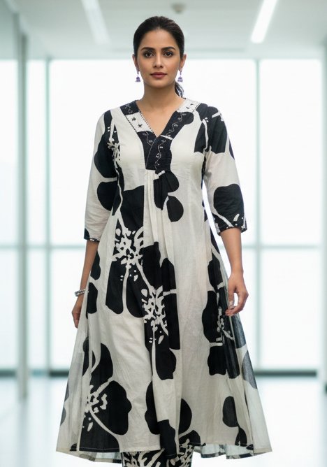 Black Cotton Kurti Set for Women – Stylish Everyday Wear