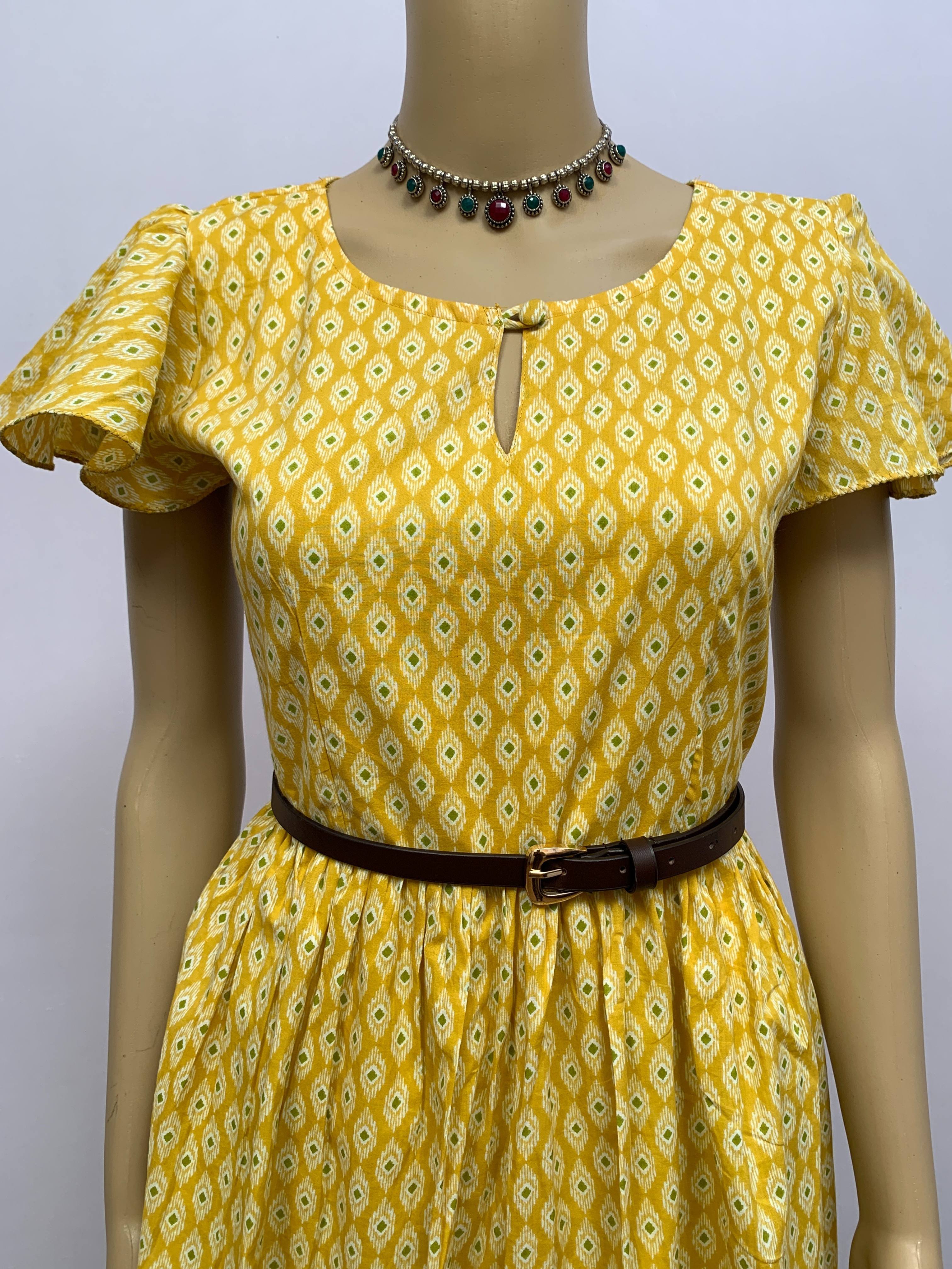 Yellow Fit and Flared Kurti | Stylish Kurthis & Kurtis Sets for Women | Threyas