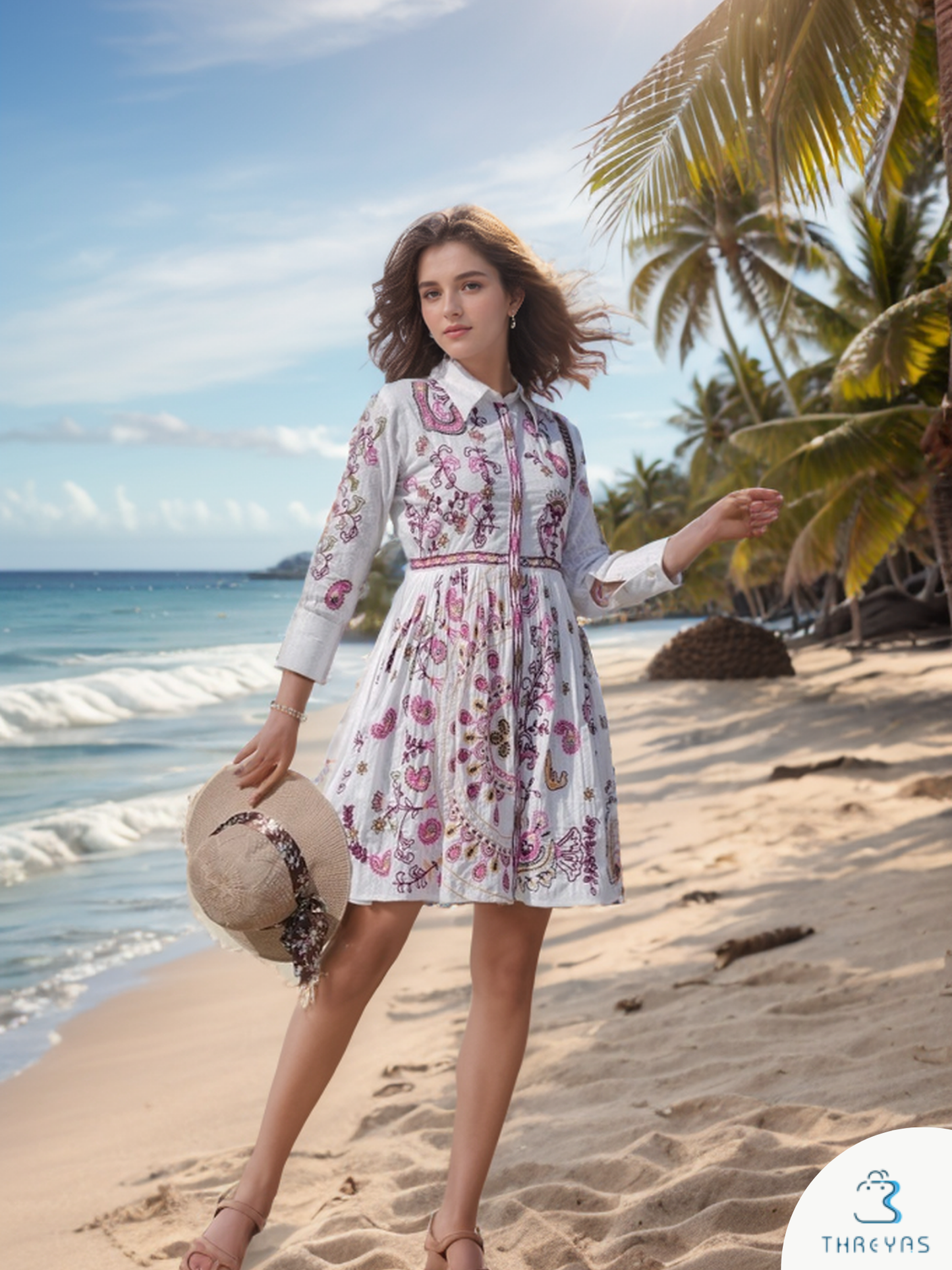 White Embroidery Frock