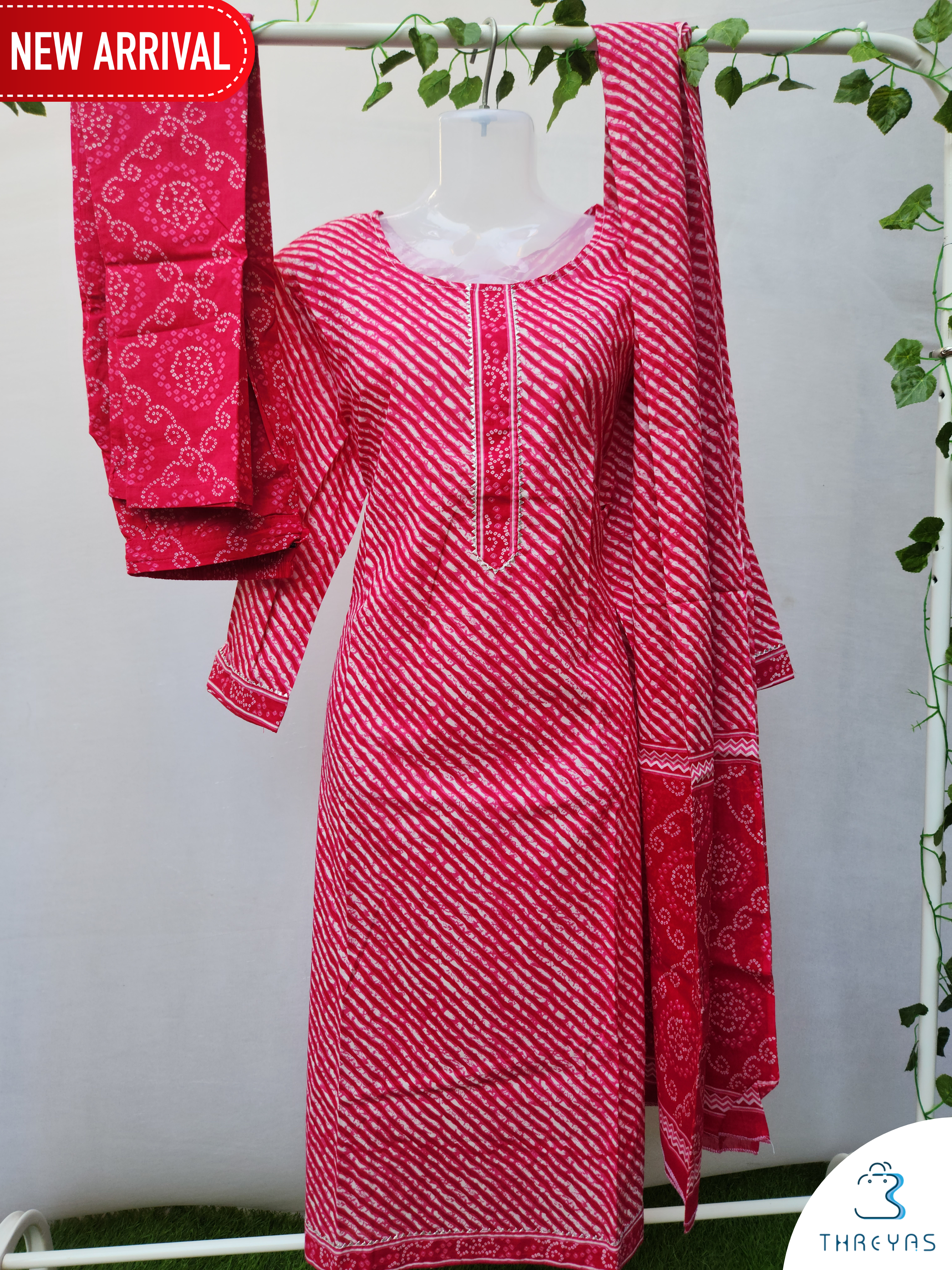 Pink Cotton kurthis Set for women  | Stylish Kurthis & Kurtis Sets for Women |  Threyas 