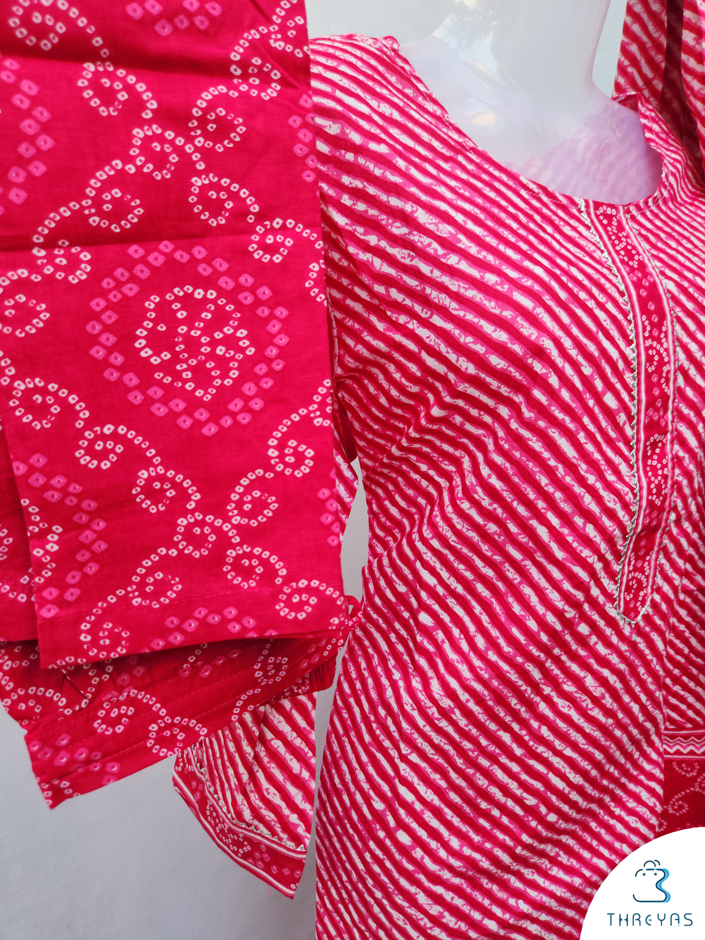 Pink Cotton kurthis Set for women  | Stylish Kurthis & Kurtis Sets for Women |  Threyas 