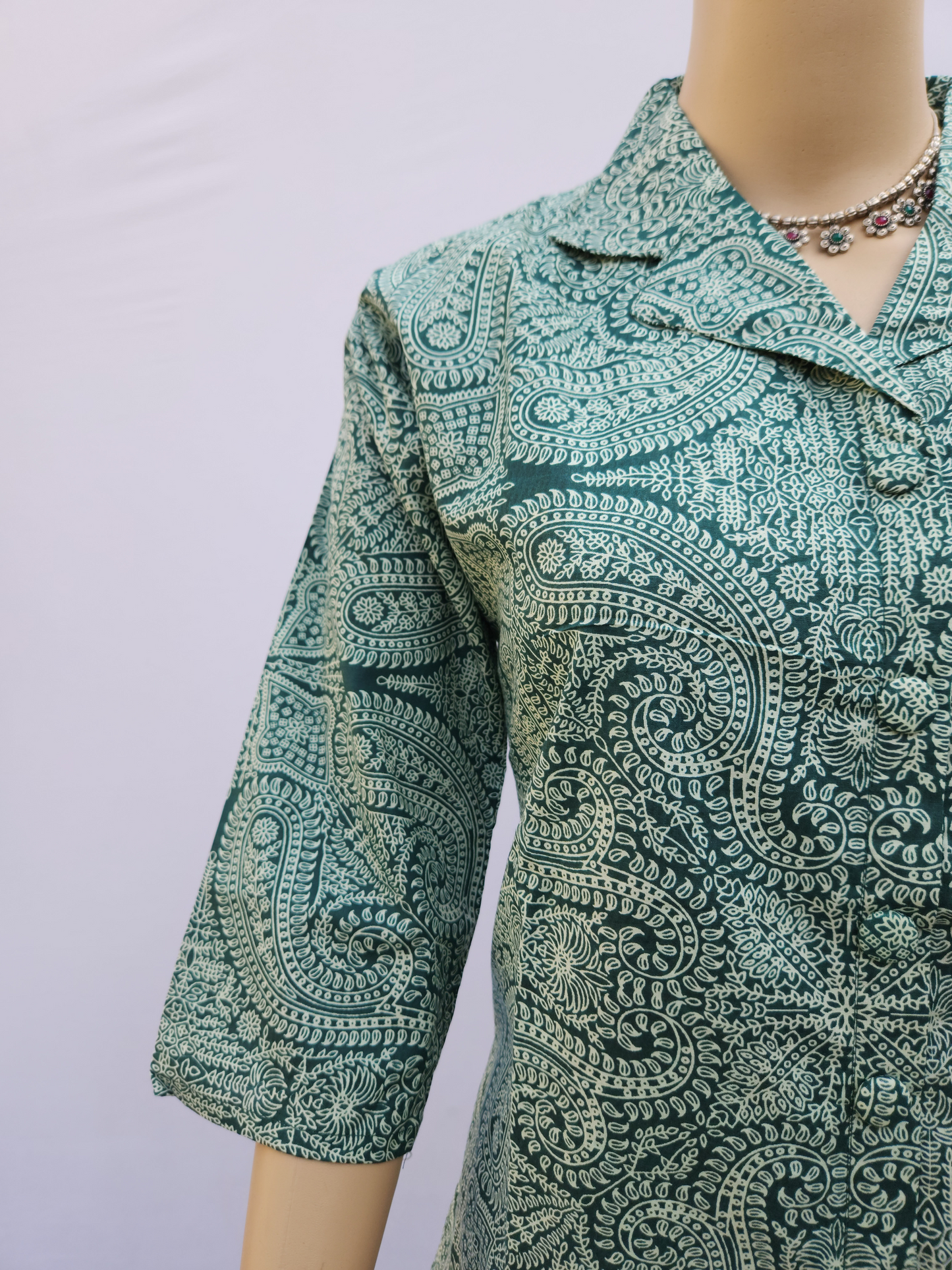 Green Pure Cotton Hand Block Printed Co-Ord Kurthi Set for women  |  Stylish Kurthis & Kurtis Sets for Women  |  Threyas 