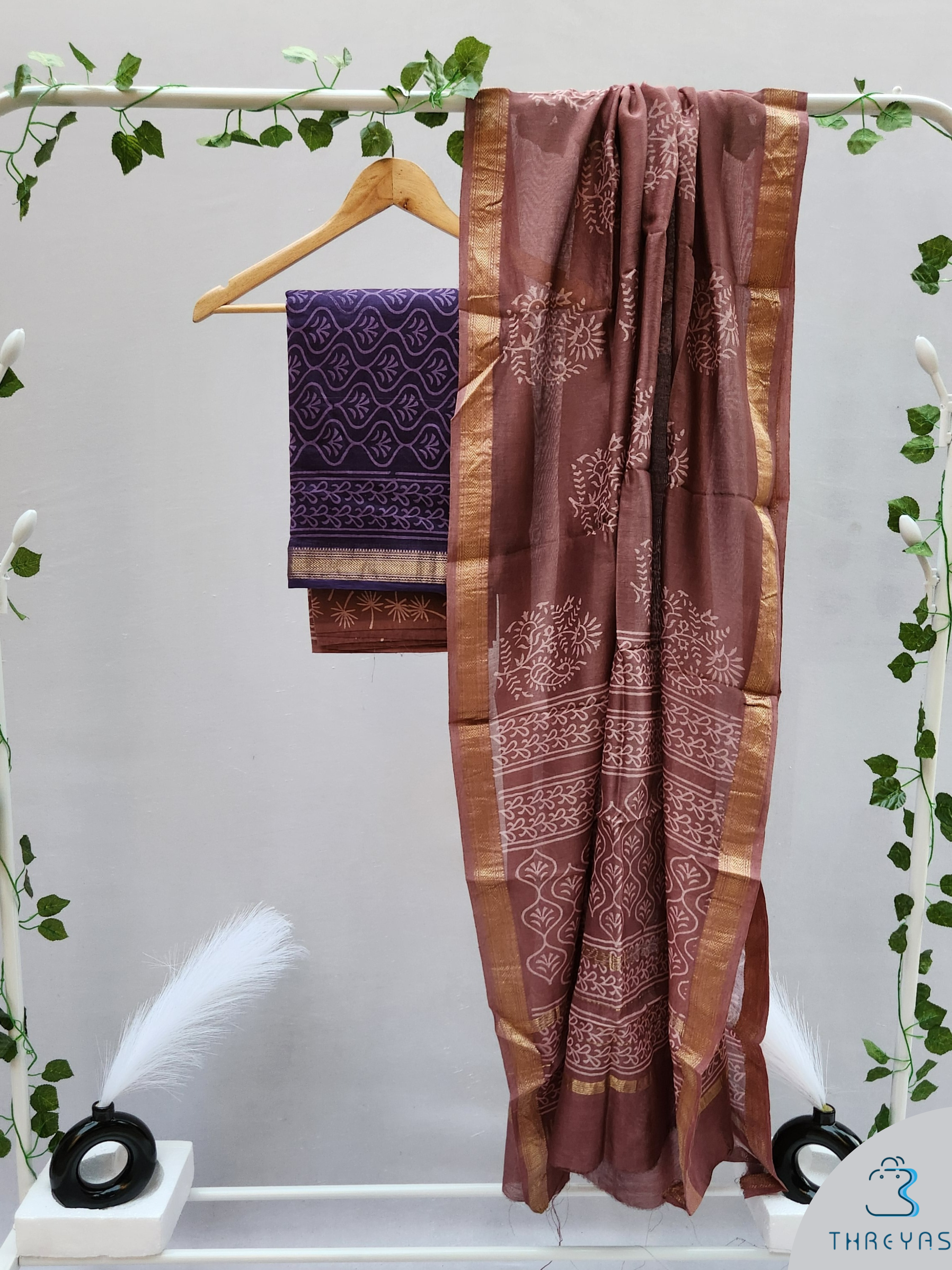 Buy Weavesmart Hand Block Printed Maheshwari Silk / Cotton Dress Material-DSPHMHOCT38836  Online at Best Prices in India - JioMart.