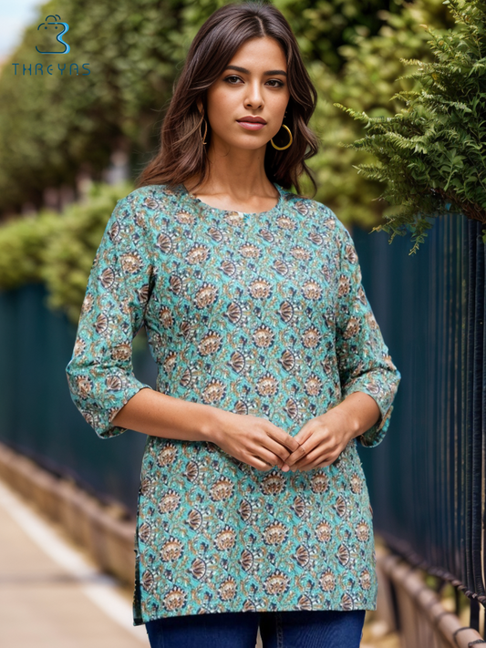 Green Short Kurti For Women