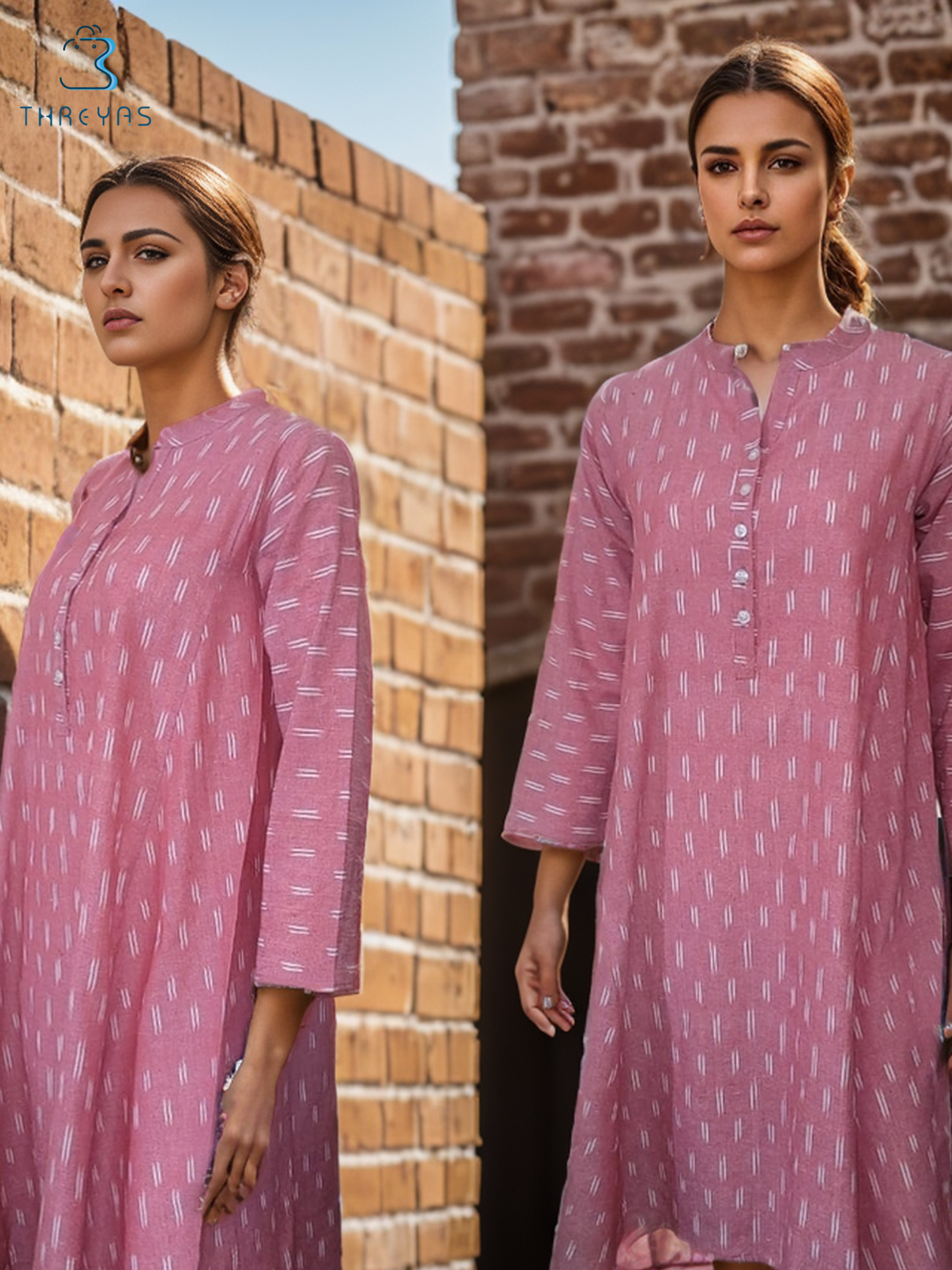 Coral Pink Cotton kurti