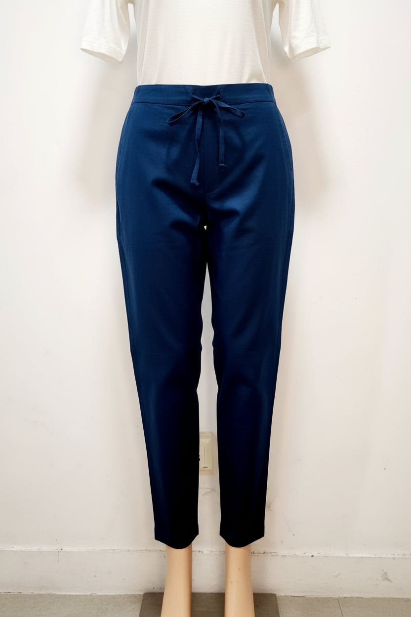 Blue Cotton Casual Pant for Women