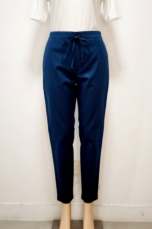 Blue Cotton Casual Pant for Women
