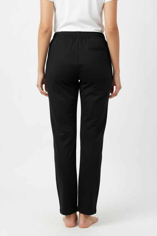 Black Cotton Casual Pant for Women