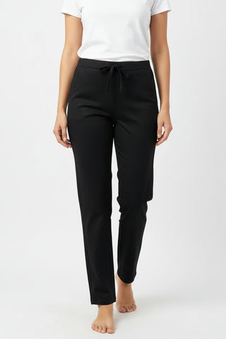 Black Cotton Casual Pant for Women