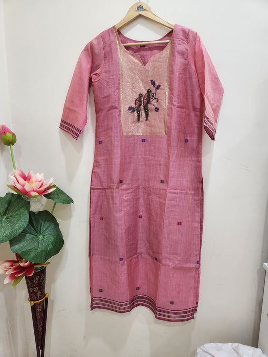 Pastel Pink Jamdhani Dupatta Set For Women