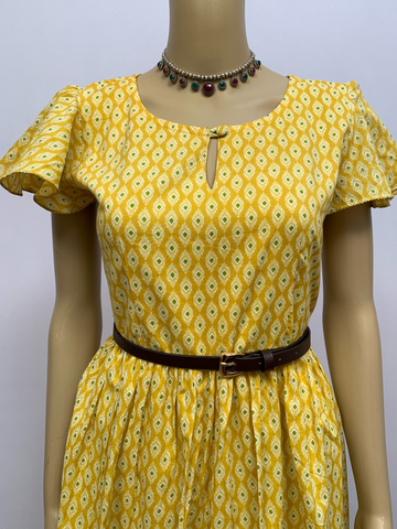 Yellow Fit and Flared Kurti | Stylish  Kurthis &  Kurtis  Sets  for Women | Threyas 