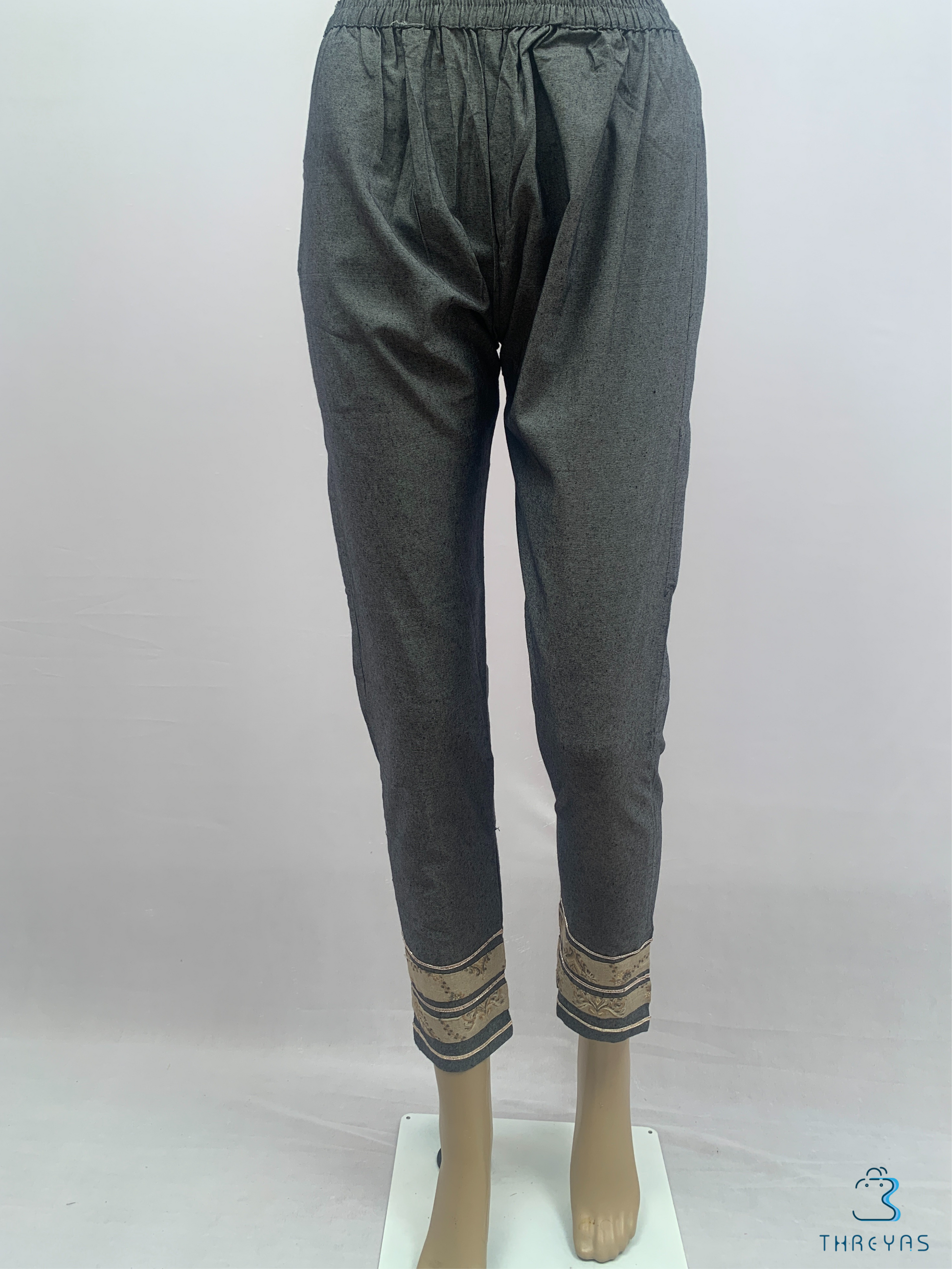 Grey Cotton Kurthis set with straight Pant for women |  Stylish Kurthis & Kurtis Sets for Women |  Threyas 