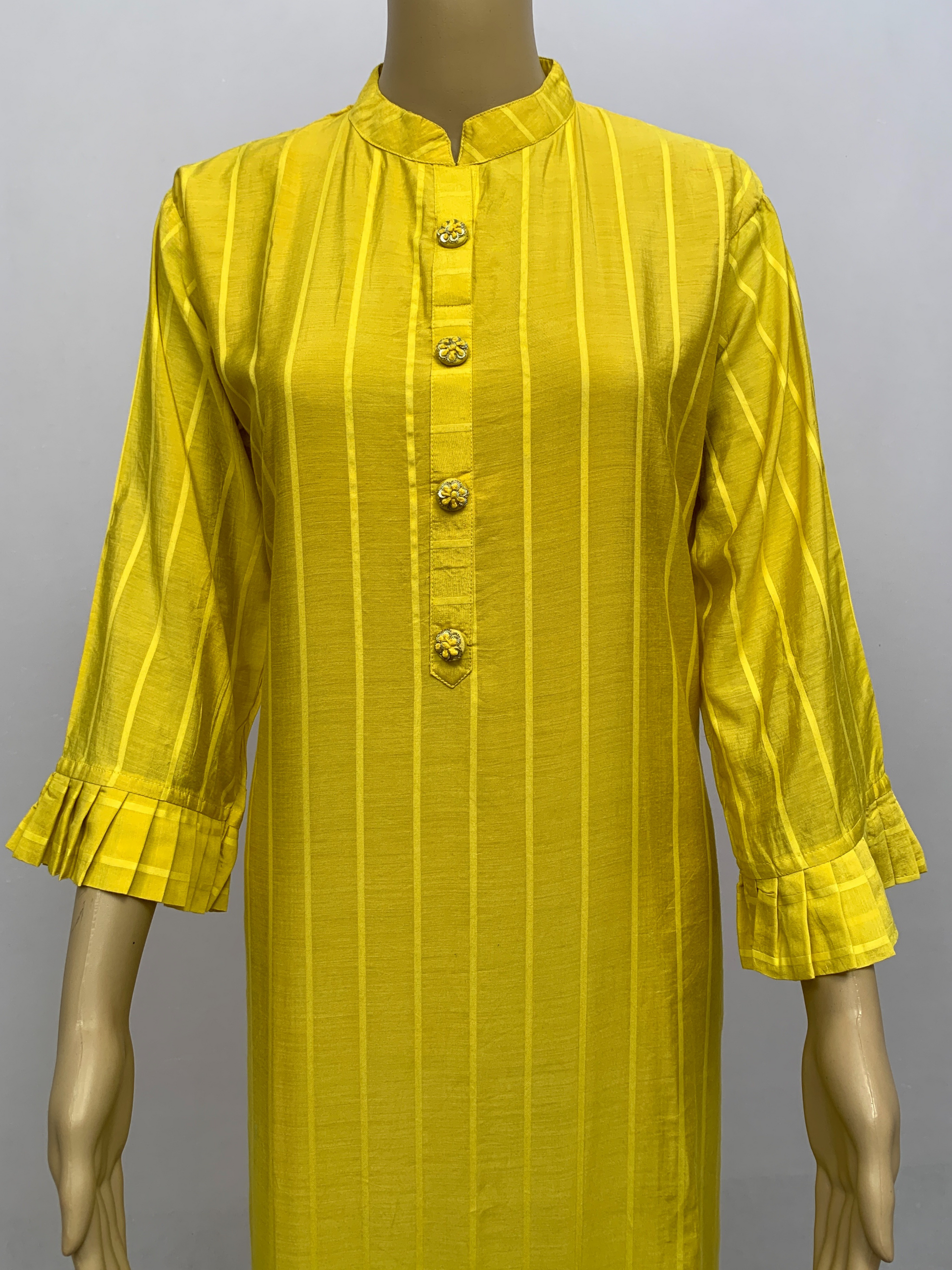 Yellow Handloom Cotton Kurthis Set with Designer Dupatta for women |  Stylish Kurthis & Kurtis Sets for Women |  Threyas 