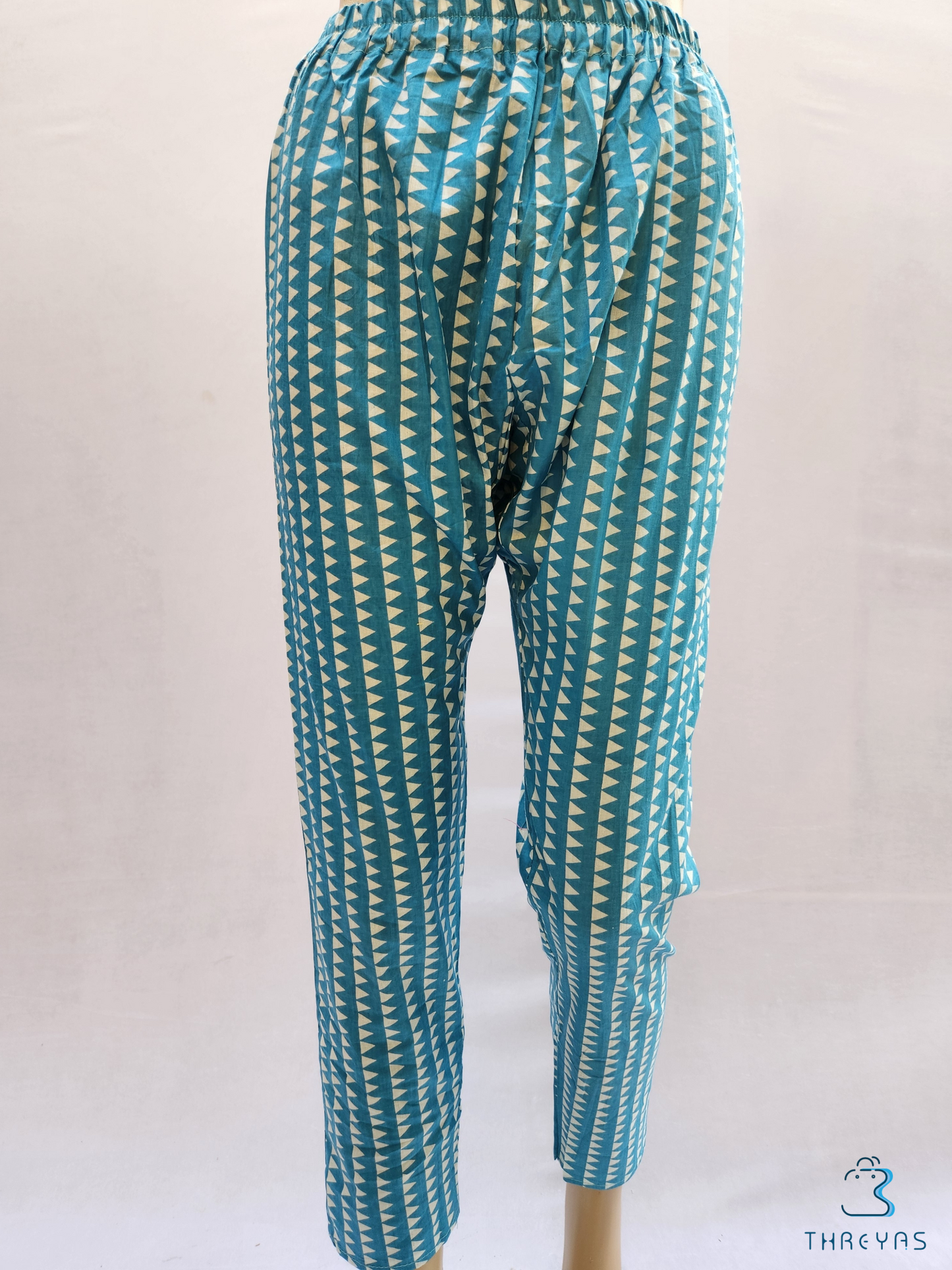 Skyblue Cotton Printed Kurthis set with Trousers for women  |  Stylish Kurthis & Kurtis Sets for Women |  Threyas 